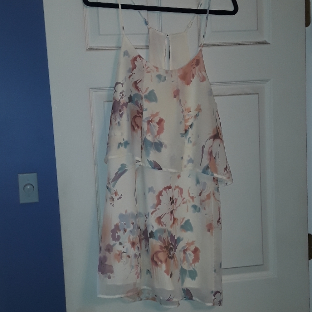 Dainty Hooligan Dress Watercolor Cream Peach Teal